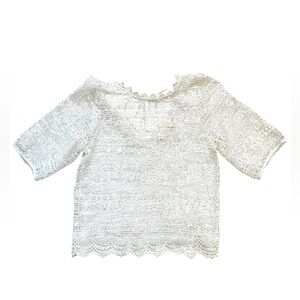 Rebellion women's white crochet lace top size S for a layered look